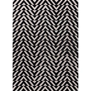 Adrift Wool <b>Hand</b> <b>Tufted</b> Grey & Black Chevron <b>Rug</b> for Home Tra-15152 - Product Image 1