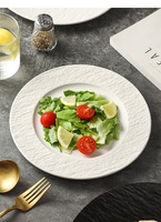 Services de table en porcelaine noir et blanc, finition mate, texture ondulée, motif grain de roche, sans BPA, écologiques, durables, minimalistes