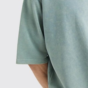 Camiseta de calle de gran tamaño personalizada de alta calidad con lavado ácido para hombre al por mayor 100% algodón transpirable secado rápido verano liso - Product Image 4