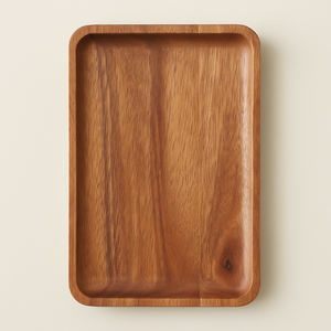 La mejor bandeja Rectangular de madera de Acacia de gran oferta, tablero de madera para servir Natural, elegante organizador de platos de aperitivos para decoración de cocina, comedor - Product Image 1