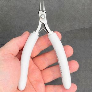 Tronex Stainless Steel Short Tip Needle Nose <b>Pliers</b> White Handle Precision Jewelry Tool for Ring Making 85g - Product Image 1