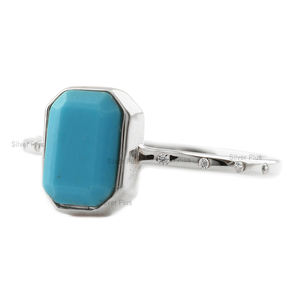 แหวนบาแกตต์เทอร์ควอยส์แท้สินค้ามาใหม่สีทอง14K แหวนเครื่องประดับเจ้าสาวชั้นดีผลิตใน10K/18K - Product Image 3