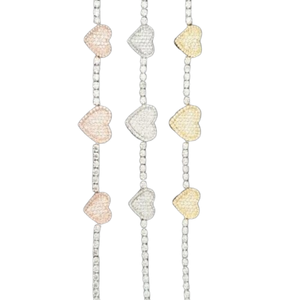 925 Sterling Silver Moissanite <b>Tennis</b> Chain <b>Bracelet</b> Hip Hop New <b>Fashion</b> Jewelry Heart Shape <b>Tennis</b> <b>Bracelet</b> Men and Women Party - Product Image 1