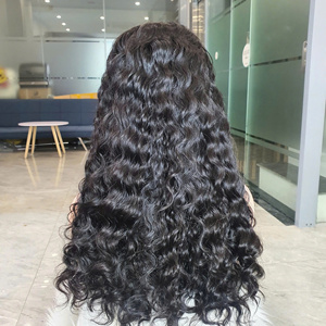 DEEP WAVE CHEVEUX VIERGES COULEUR NATURELLE 26 POUCES PERRUQUE DE CHEVEUX HUMAINS CRUS LACE TRANSPARENTE HD - Product Image 1