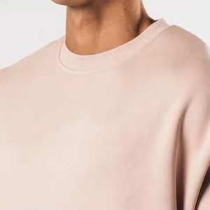 Automne hiver nouvelle Collection surdimensionné coton Polyester polaire sweat goutte épaule col rond pull sweat à capuche - Product Image 3