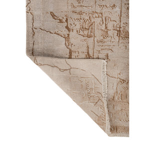 พรมขนสัตว์และไหมไผ่ถักมือสีเบจและสีน้ำตาล ลายแบบนามธรรม รูปทรงสี่เหลี่ยมผืนผ้า สำหรับบ้าน ห้องนอน ทำด้วยมือ รุ่น Esk-1560 - Product Image 5