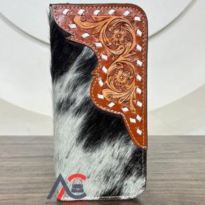 กระเป๋าสตางค์หนังยาวหลายบัตรสำหรับผู้ชายสไตล์วินเทจ - Product Image 1