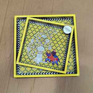 Ensemble de plateaux de service en bois MDF de qualité supérieure pour cuisine et table à manger Plateaux décoratifs pour thé et café - Product Image 3