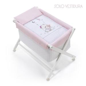 โอโซ คอลมปิโอ โมด. เปลเด็กสไตล์เจ้าหญิงสำหรับเปลไม้ สีชมพู ผ้าฝ้าย 100% พร้อมลายทอ - Product Image 1