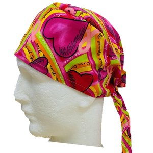 Unisex Floral Print <b>Scrub</b> <b>Cap</b> Cotton Polyester Knitted Woven Hospital Uniform Accessory Pink Green Patterned Headwear - Product Image 5