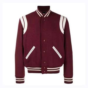 Veste en cuir de laine rayée de haute qualité pour hommes avec poches Style de baseball décontracté pour l'hiver Top Shelf High Street Design - Product Image 6