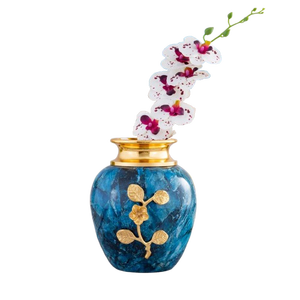 Florero de Metal Circular Azul - Product Image 1