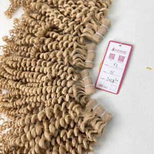 Haute qualité 100% vierge Remy Extensions de cheveux humains Vietnam Double bande Technique Machine Double trame 16 "-32" longueur profonde bouclée - Product Image 2