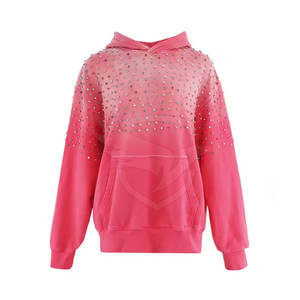 Sweat à capuche strass fabriqué en usine couleur personnalisée tissu doux sweat à capuche strass durable pour la vente en ligne - Product Image 1