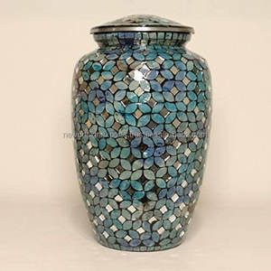 Urne de crémation en mosaïque de verre-urne funérailles faite à la main pour les cendres humaines - Product Image 4