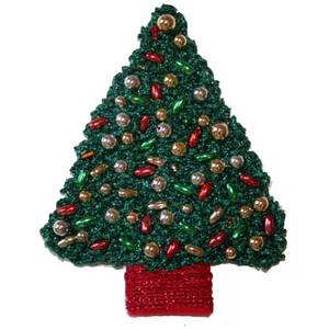Broche de árbol de Navidad de alta calidad, broche de seguridad de tela de alambre metálico bordado a mano, accesorio de ropa personalizable - Product Image 1