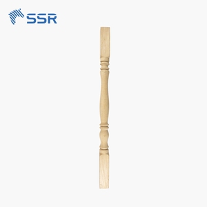 SSR VINA bois d'hévéa CNC balustre en bois système de main courante d'escalier intérieur balustrade et garde-corps en bois pour escaliers - Product Image 1