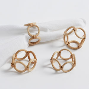 Servilletero de ratán decorativo de alta calidad, accesorios de boda, servilletero de ratán, servilleteros de ratán OEM, anillos de boda - Product Image 3
