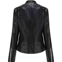 Veste cloutée en cuir de mouton véritable pour femmes grande taille automne moto motard vêtements tenues manteau en cuir de mode court