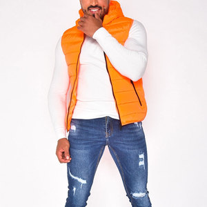 Gilet matelassé imperméable à capuche en toile, tissu confortable, couleur unie, services OEM, style streetwear, vente chaude - Product Image 4