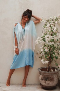 Robe en coton tie-dye de qualité supérieure, écologique, respirante, confortable, longueur midi, pour les événements musicaux d'été, garde-robe - Product Image 5