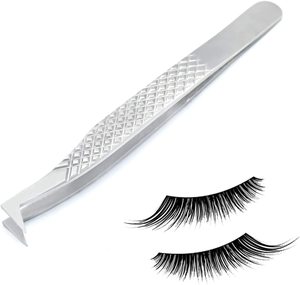 Pince à épiler d'extension de cils à pointe de fibre d'acier inoxydable de qualité professionnelle - Product Image 2