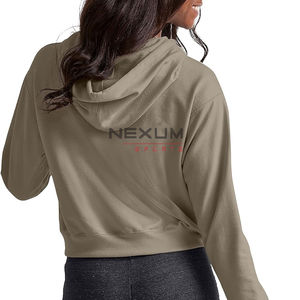 Wholesale 2024 <b>Long</b> Sleeve Cropped Hoodie <b>Lady</b> Women Crop <b>Top</b> Pullover Hoodies Short Hoodies for Women OEM Serviced Design - Product Image 6