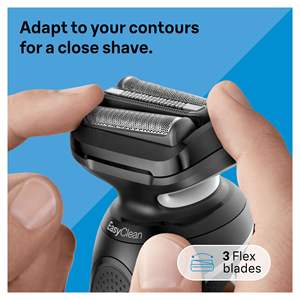 Afeitadora Eléctrica Blanca 100% Impermeable, Recortadora de Barba y Cuerpo IPX7, Cinco Cuchillas, Uso en Seco/Húmedo, Base de Carga, Cuchilla de Repuesto para RV - Product Image 4