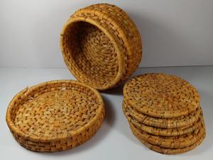 Juego de 5 posavasos tejidos a mano jacinto de agua productos ecológicos hechos en Vietnam Decoración de mesa al por mayor - Product Image 5