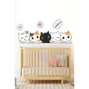 Simpatici gatti adesivi per la porta della camera dei bambini