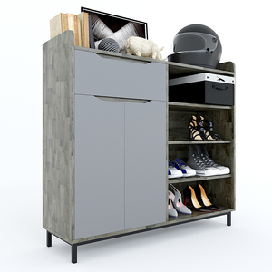 Meuble à chaussures de 1,2 m KG68034, design minimaliste, montage facile, bois de caoutchouc, pieds en fer, 120x35x110 (cm), tiroirs pour meubles de salon - Product Image 4