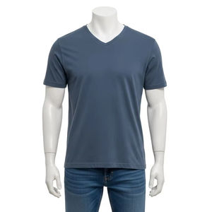 Transpirable 100 por ciento algodón manga corta Camisetas cuello redondo suave ligero liso camiseta para impresión personalizada y ropa casual - Product Image 1