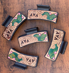 มาใหม่ล่าสุดร้อนขายสไตล์ตะวันตกทําด้วยมือเครื่องมือแกะสลักหนังผมกรงเล็บคลิปหนังกรงเล็บอุปกรณ์เสริมผมสําหรับผู้หญิง - Product Image 2