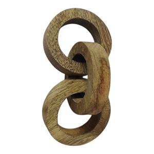 Cadena de madera de mango rústico de 3 eslabones de estilo bohemio tallada a mano, decoración de madera Natural ecológica para sala de estar o dormitorio - Product Image 1