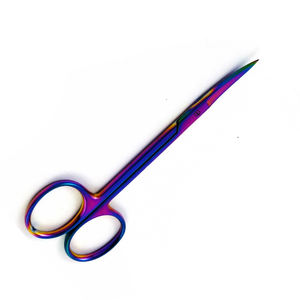 Tijeras de iris de microtono de acero inoxidable de grado médico 14,5 cm afiladas/romas curvadas mano izquierda disección de tejidos delicados - Product Image 2