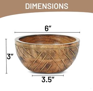 Cuenco de madera pequeño-Quemado ligero | Cuenco pequeño para servir Jai Valley | Decoración rústica de granja | Madera de mango | Se adapta a aperitivos, cereales - Product Image 6