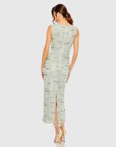 Vestido de fiesta Sexy recto de satén de longitud de té vestido de noche transpirable antiestático cintura Natural cuello redondo para fiestas de boda de Graduación - Product Image 1