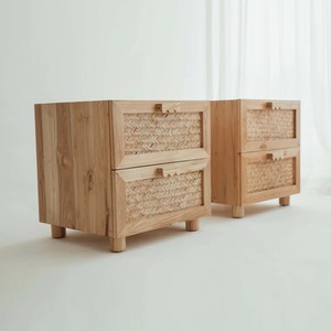 Haute qualité moderne bois rotin armoire chevet bohème rotin naturel table de chevet avec rangement meubles de maison du Vietnam - Product Image 6