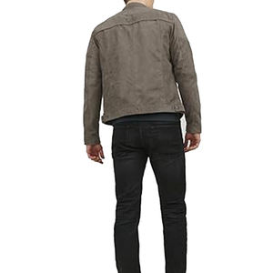 2025แจ็คเก็ตหนังผู้ชายแฟชั่นใหม่สำหรับฤดูใบไม้ร่วงฤดูหนาวเหยี่ยวผ้าแคนวาสสไตล์ออกแบบได้ตามต้องการ - Product Image 2