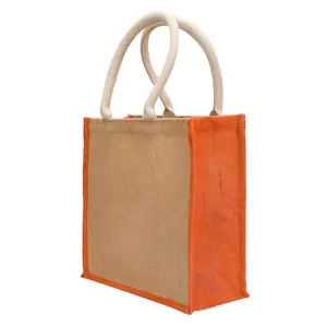 Hochwertige wieder verwendbare Jute-Einkaufstasche mit ausgefallener Design-Handtasche zum Großhandels preis aus Indien erhältlich