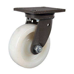 Heavy Duty 6 Inch Rigid White Nylon Ball Bearing <b>Caster</b> Wheel Premium Quality <b>Casters</b> for Smooth Rolling - Product Image 2