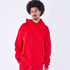 2025 Top vente hommes coupe régulière pull à capuche haute tendance goutte-épaule polaire impression numérique 100% coton solide hiver - Product Image 1