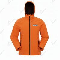 Veste softshell unisexe 100% polyester coupe-vent imperméable antibactérienne imprimée avec fermeture éclair, manteau d'extérieur à capuche pour la randonnée et le ski