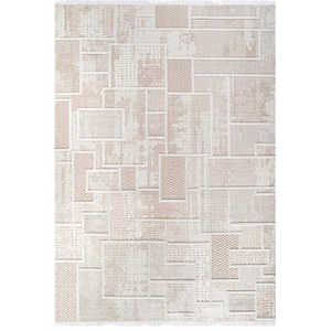 Alfombra Moderna Crema Netline BY004 Depot Home de Polipropileno y Poliéster, Fácil de Limpiar, Duradera, Antideslizante - Product Image 2