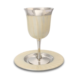 10 oz Shabbat Vacances Kiddouche Tasses Shabbat Juif Religieux Bénédiction Vin Coupe Argent Et Or Couleur - Product Image 3