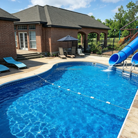 Grande piscine rectangulaire de luxe encastrée dans le jardin avec structure en acier inoxydable durable, système de filtration, pour patio et usage familial