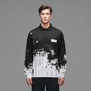 เสื้อโปโลโอเวอร์ไซส์ผู้ชาย ทรงหลวม ไหล่ตก มีกระเป๋า ดีไซน์ทันสมัย ระบายอากาศได้ดี ผ้าไม่ยับ - Product Image 4