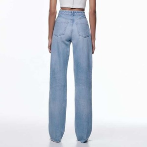 Fabricante negro últimas señoras de talla grande femeninos Pantalones vaqueros de pierna recta de longitud completa para mujeres mamá pantalones vaqueros holgados - Product Image 2