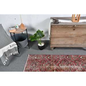 Tapis turc vintage rouge vert 3,1x6,1 pieds - Product Image 3