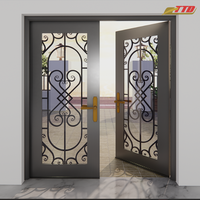 Elegantes Puertas de Entrada de Acero y Hierro TTD, Impermeables, con 3 Años de Garantía, Diseño Posmoderno para un Hogar Seguro